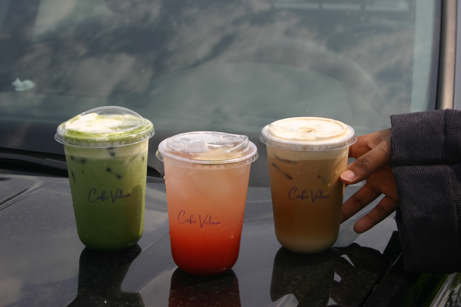 Three Café Velora drinks prepared for a private event