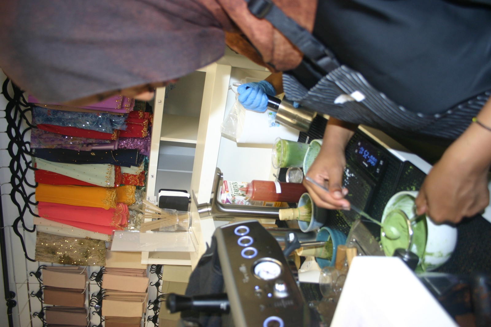 Café Velora preparing matcha and coffee at the mobile cart